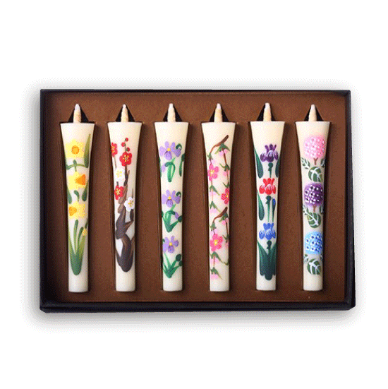 四季の花ろうそく6本入(10㎝)前半/後半