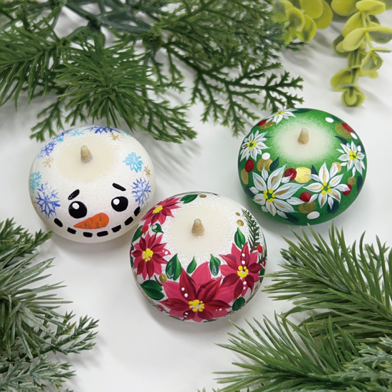 【単品】花丸ろうそく<限定クリスマス柄>